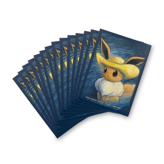 Pokémon Center × Van Gogh Museum: Eevee Inspired by Self-Portrait with Straw Hat Card Sleeves (65 Sleeves) (2)