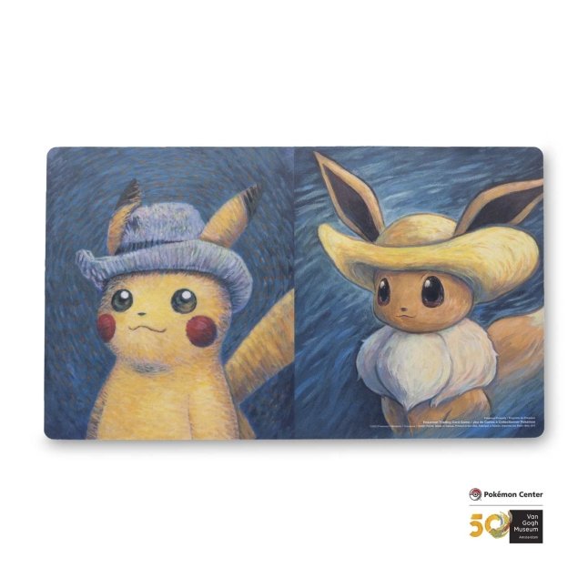 Pokémon Center × Van Gogh Museum: Pikachu & Eevee Inspired by Vincent's Self-Portraits Playmat (1)