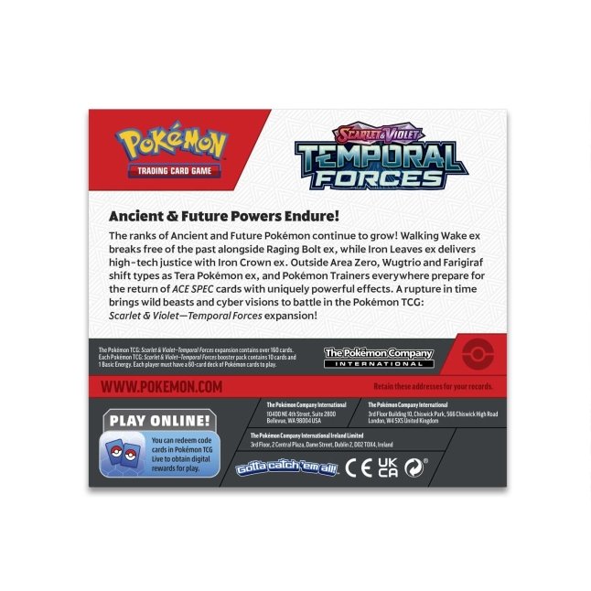 POKEMON TCG: SCARLET AND VIOLET: TEMPORAL FORCES: BOOSTER PACK POKEMON TCG: SCARLET AND VIOLET: TEMPORAL FORCES: BOOSTER PACK