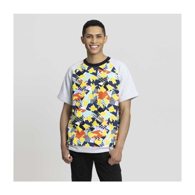Pikachu Mix Pokémon Lounge Gray Short-Sleeve Sweatshirt