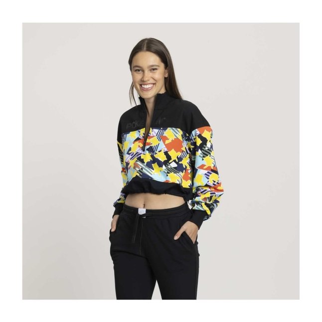 Pikachu Mix Pokémon Lounge Black Half Zip Sweatshirt - Women
