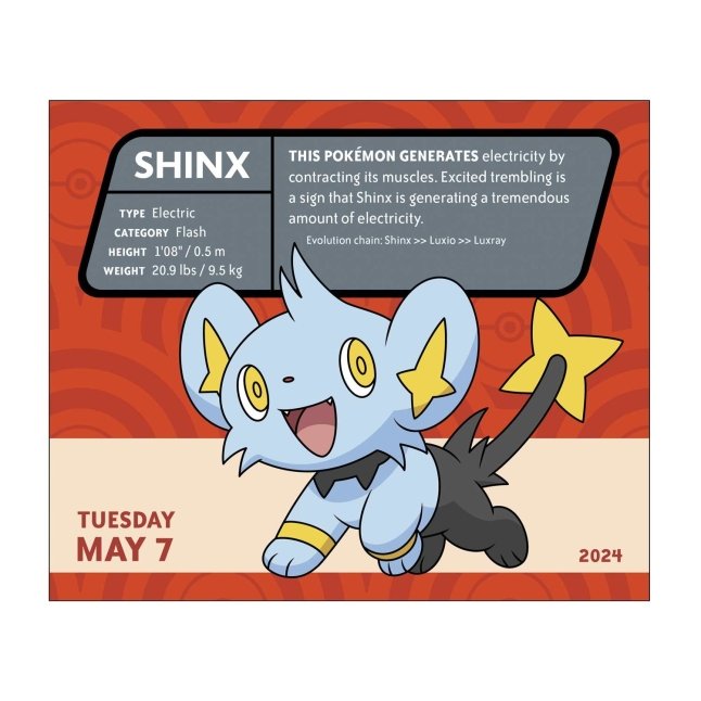 Pokémon 2024 DaytoDay Calendar Pokémon Center Canada Official Site