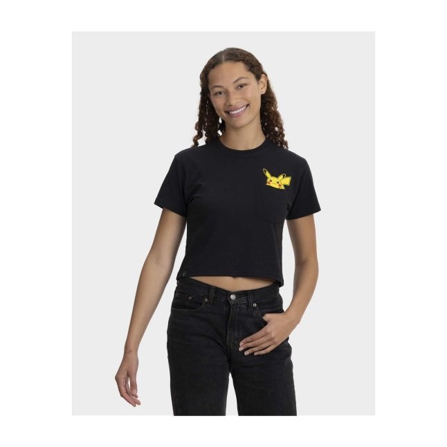 Pikachu Peek-a-Pokémon Pocket Crop T-Shirt - Women | Pokémon