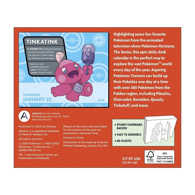 Pokémon 2026 Day-to-Day Calendar | Pokémon Center Official Site