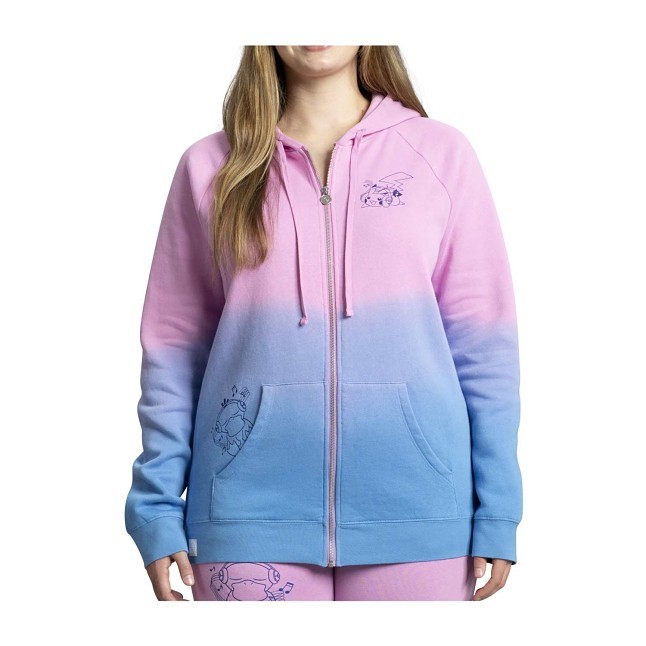 Analog Beats Lo-Fi Loungewear Pink & Blue Zip-Up Hoodie - Adult