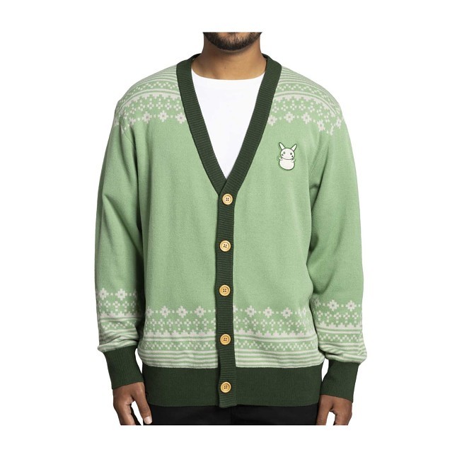Pikachu Pokémon Holiday Green Cardigan - Adult | Pokémon Center