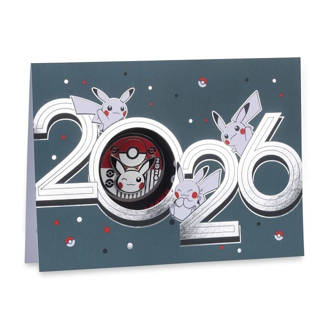 Pikachu Happy New Year 2026 Pin & Greeting Card Set | Pokémon
