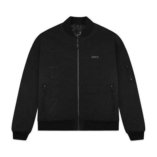 Pokémon × Dolly Noire: Rayquaza Pattern Black Bomber Jacket