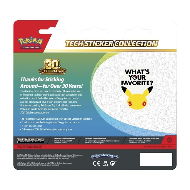Pokémon TCG: 30th Celebration Tech Sticker Collection (Alolan