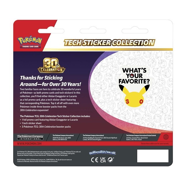 Pokémon TCG: 30th Celebration Tech Sticker Collection (Lucario