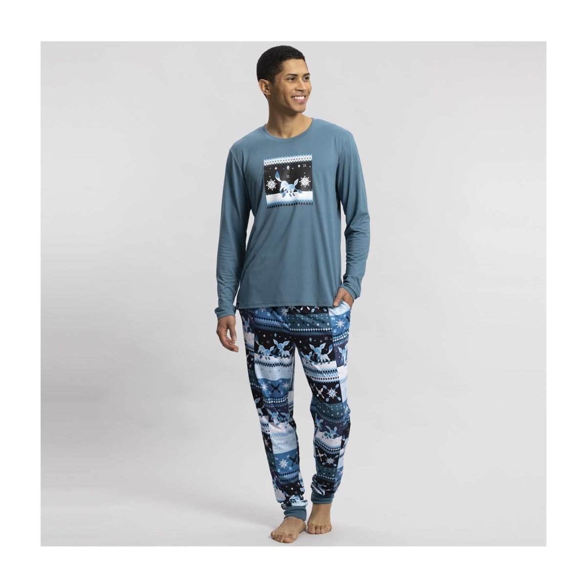 Glaceon Blue Long-Sleeve T-Shirt - Men | Pokémon Center Official Site