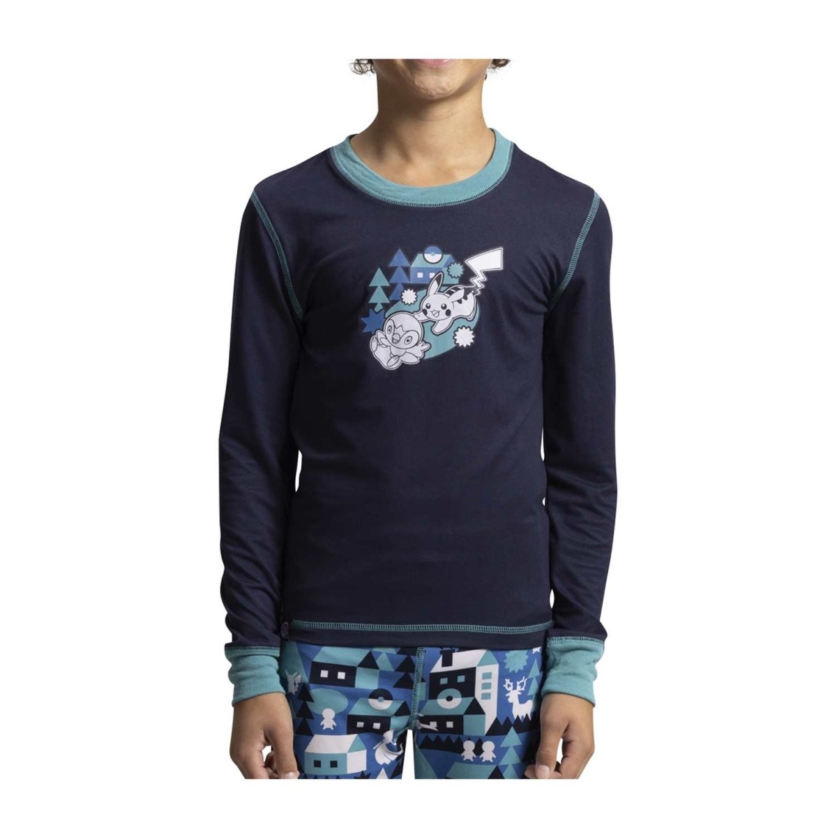 Official Piplup & Pikachu Winter Village Long-Sleeve T-Shirt - Youth - Size Youth 6