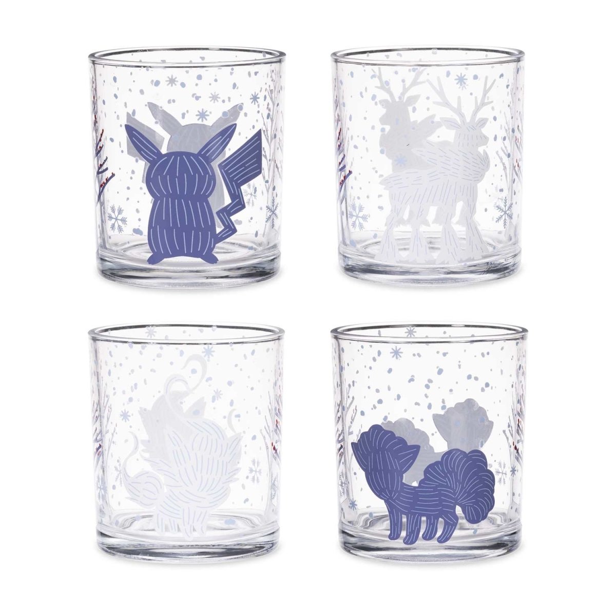 Pokémon Winter Woodland Blue & White Glass Tumblers (4Pack) Pokémon