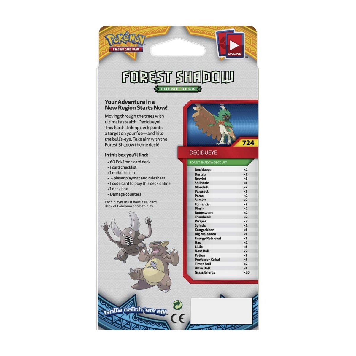 Pokmon TCG: Sun & Moon Forest Shadow Theme Deck | Pokmon Center Official  Site