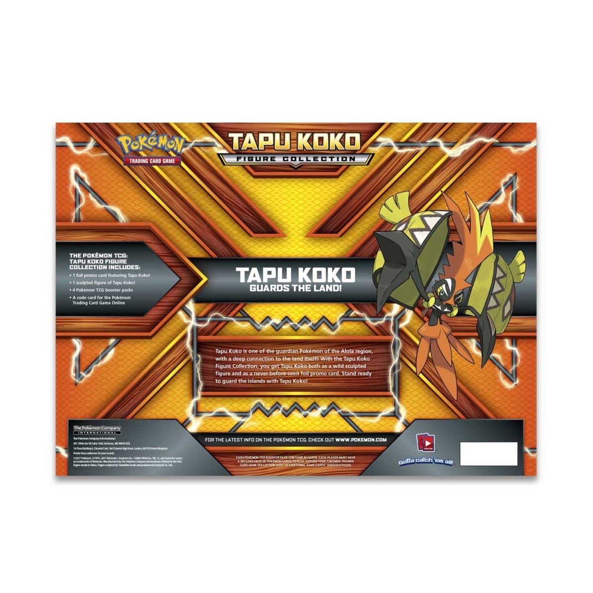 Pokemon Trading Card Game Tapu Koko Box 3 Booster Packs, Promo Card  Oversize Card Pokemon USA - ToyWiz