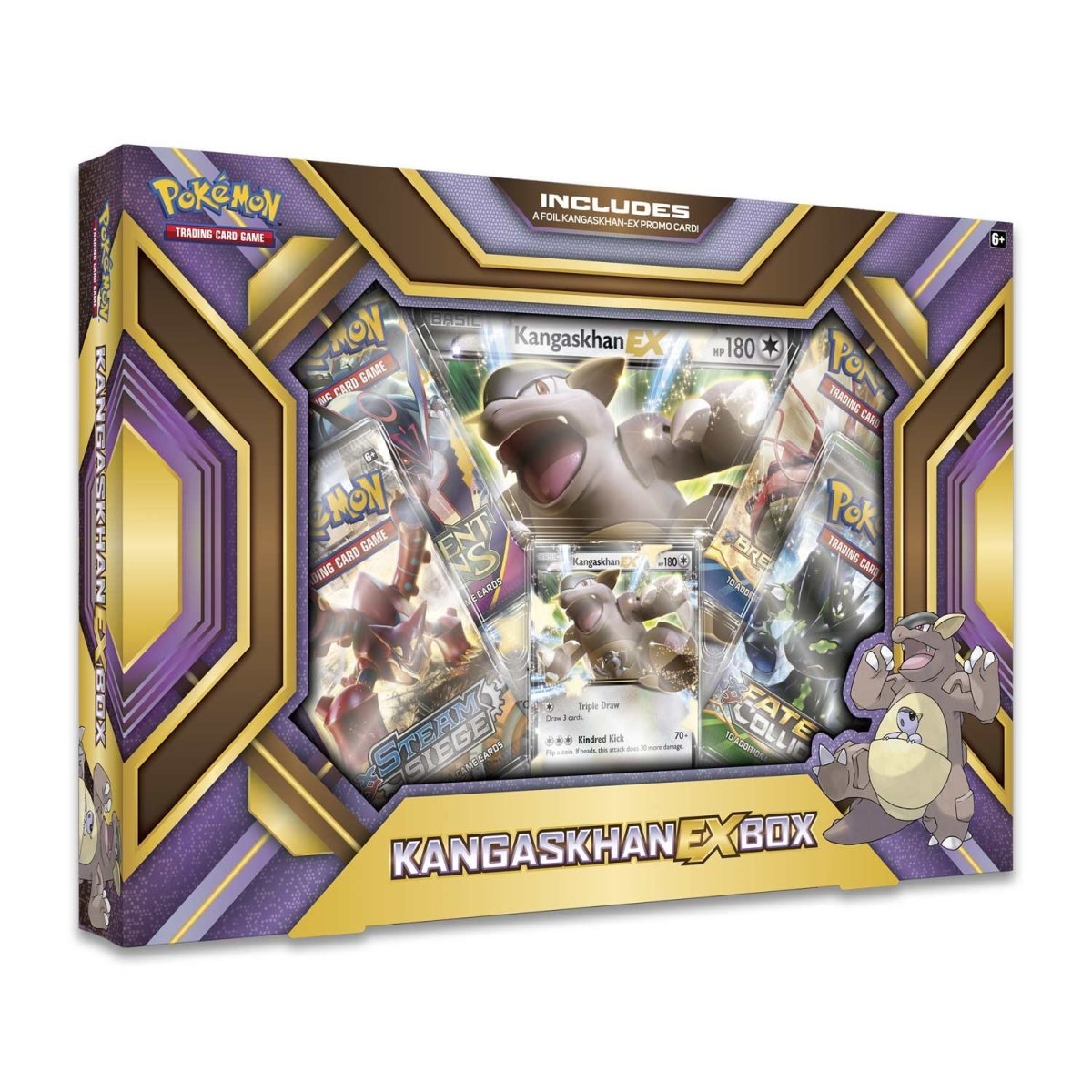 Pokemon Kangaskhan GX Box- 1 Foil Card  4 Booster Packs- TCG Pokemon  Trading Cards 