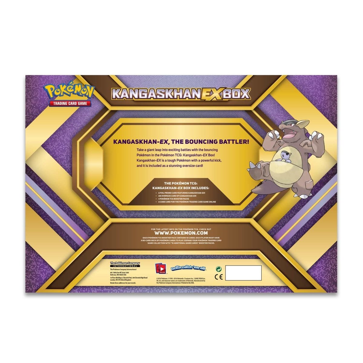 Pokemon TCG: Kangaskhan- Gx Box | 4 Booster Pack | A Foil Promo Code | A  Oversize Foil Card