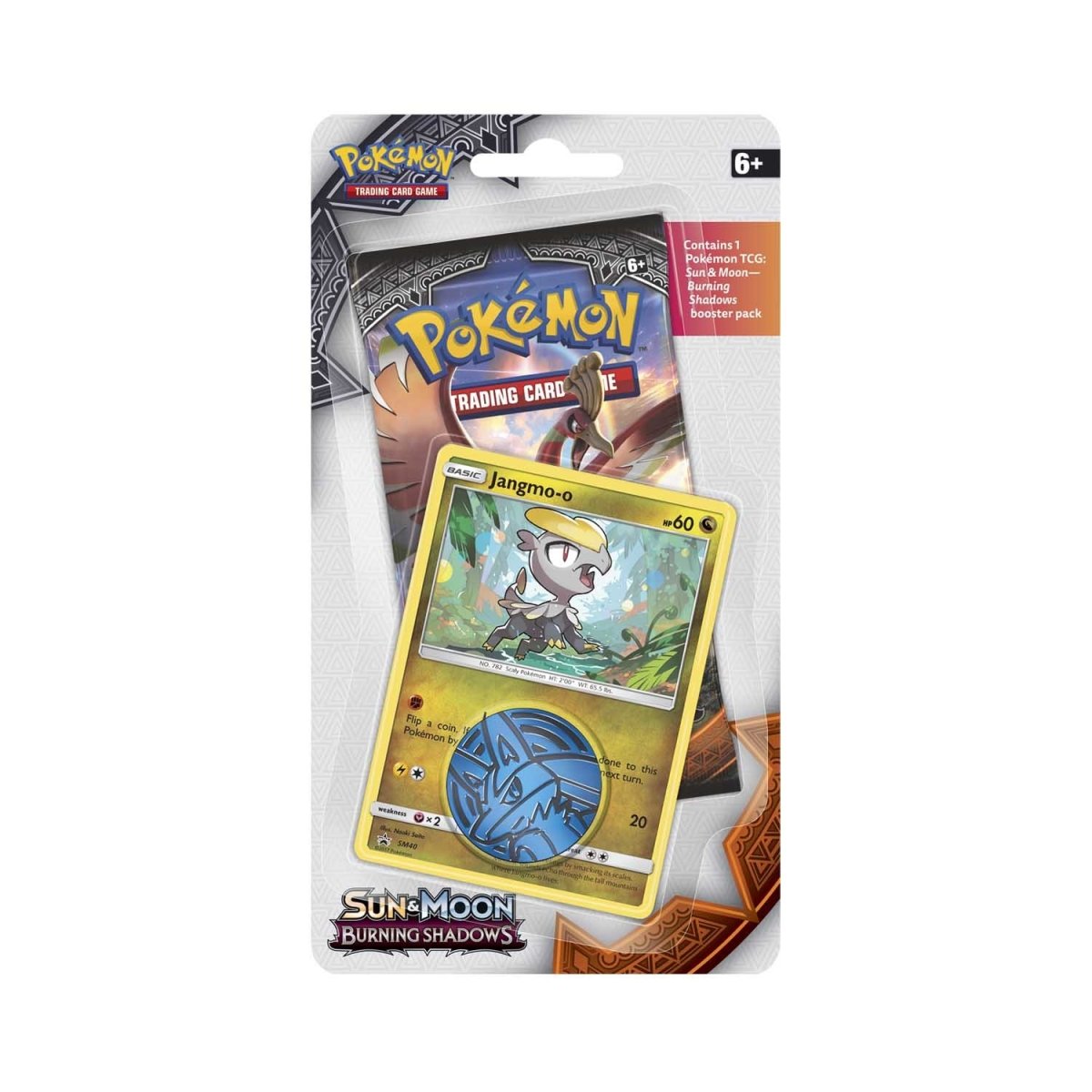 Pokémon TCG: Sun & Moon-Burning Shadows Booster Pack, Coin & Jangmo-o ...