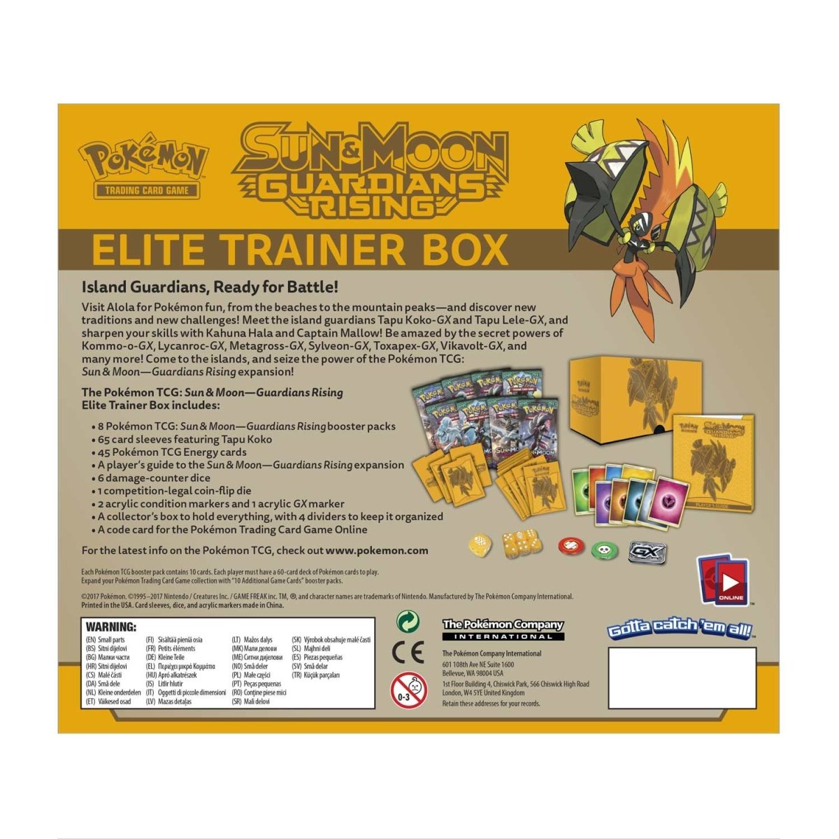 Pokmon TCG: Sun & Moon-Guardians Rising Elite Trainer Box | Pokmon Center  Official Site