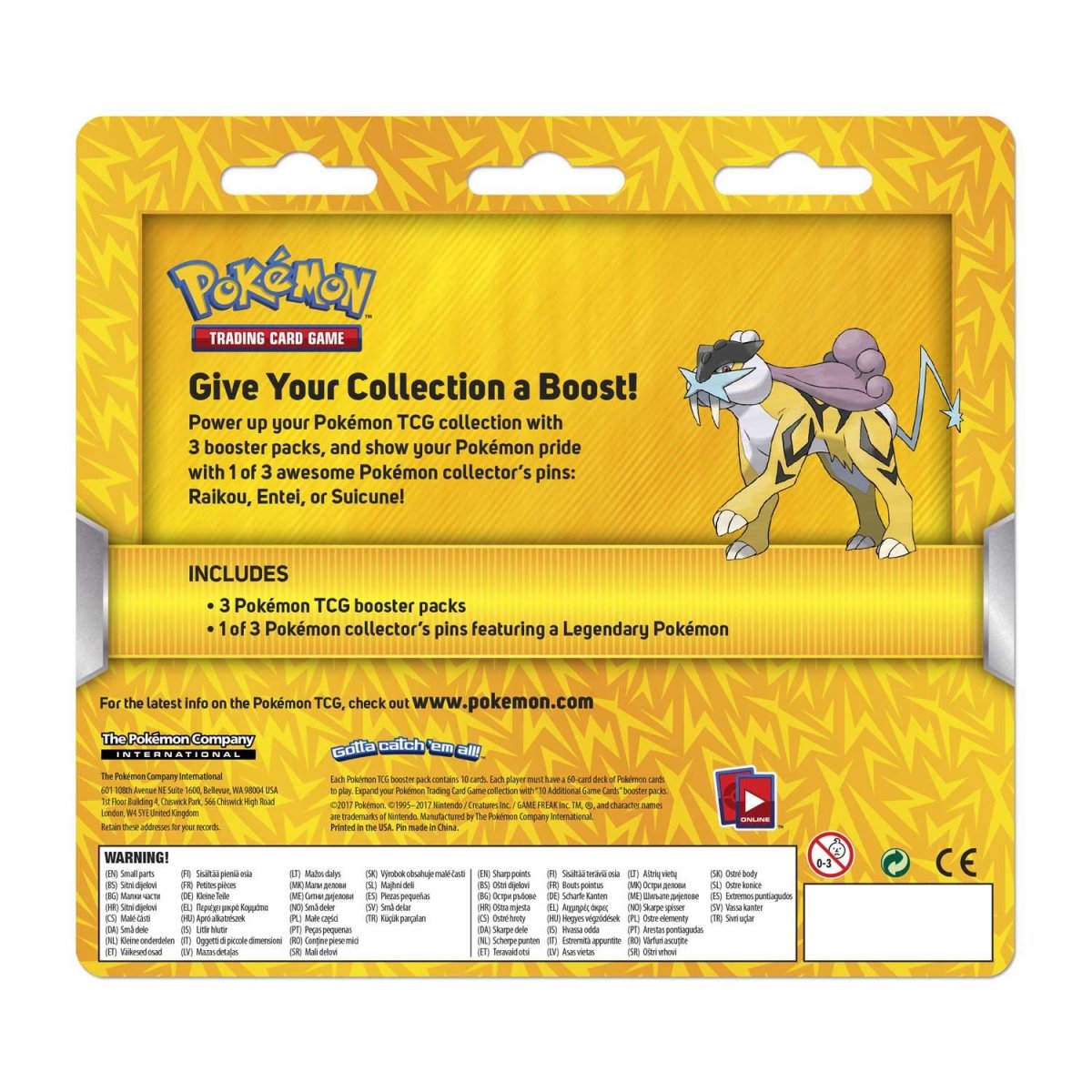 Best Buy: Pokémon Collector's Pin 3-Pack Blister (Raikou, Entei, or Suicune)  Trading Cards Styles May Vary 80295
