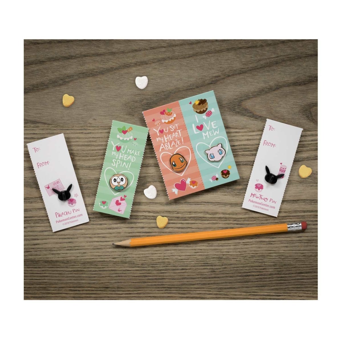 Pokmon Valentine Pins & Cards (5-Pack) | Pokmon Center Official Site