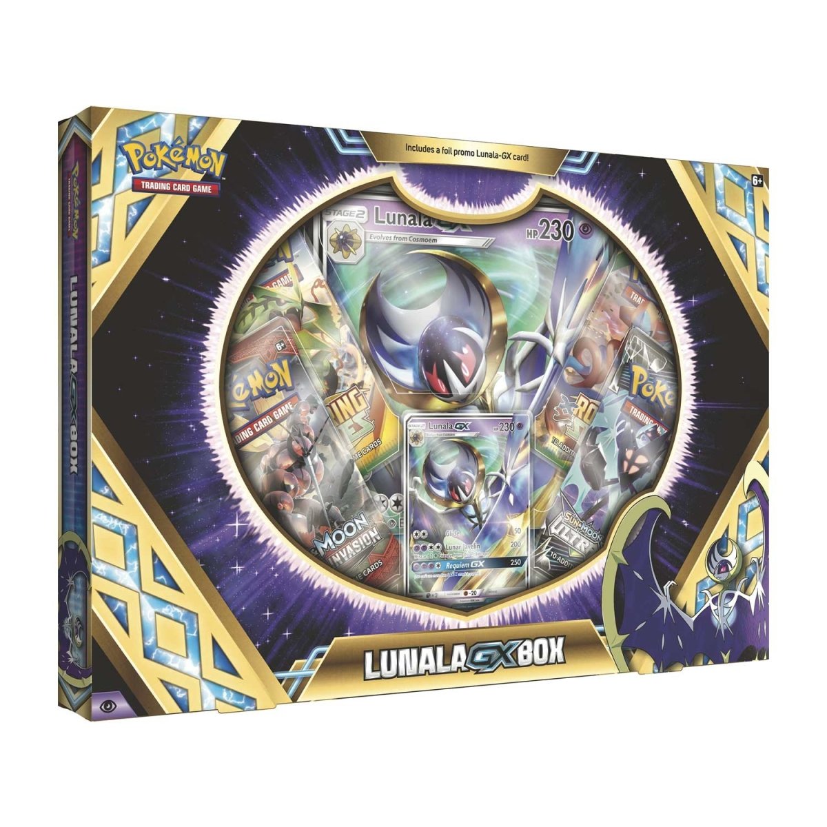 Pokemon Cards - LUNALA-GX BOX (1 Foil, 1 Jumbo Foil, 4 packs