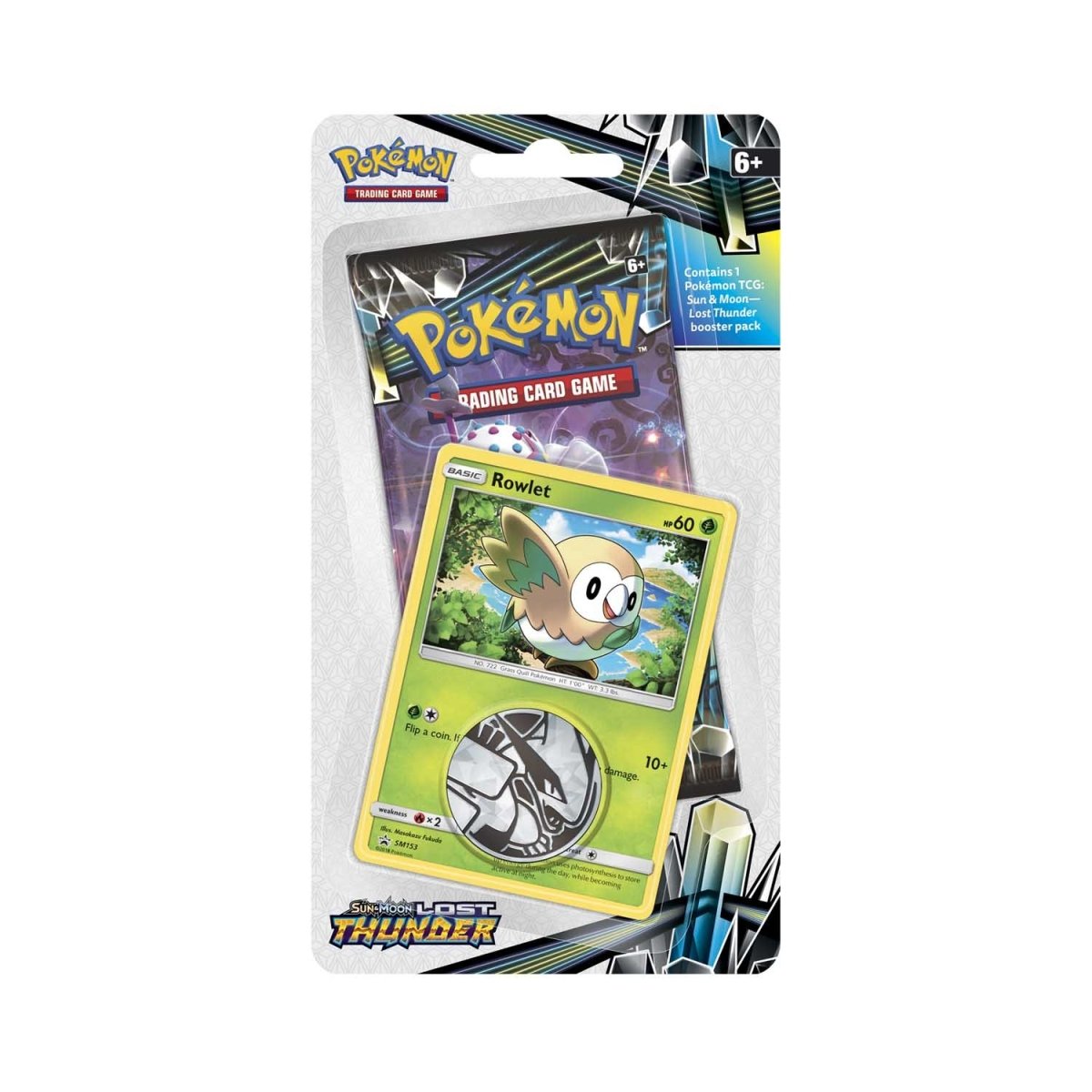 Pokémon TCG: Sun & Moon-Lost Thunder Booster Pack, Coin & Rowlet Promo ...