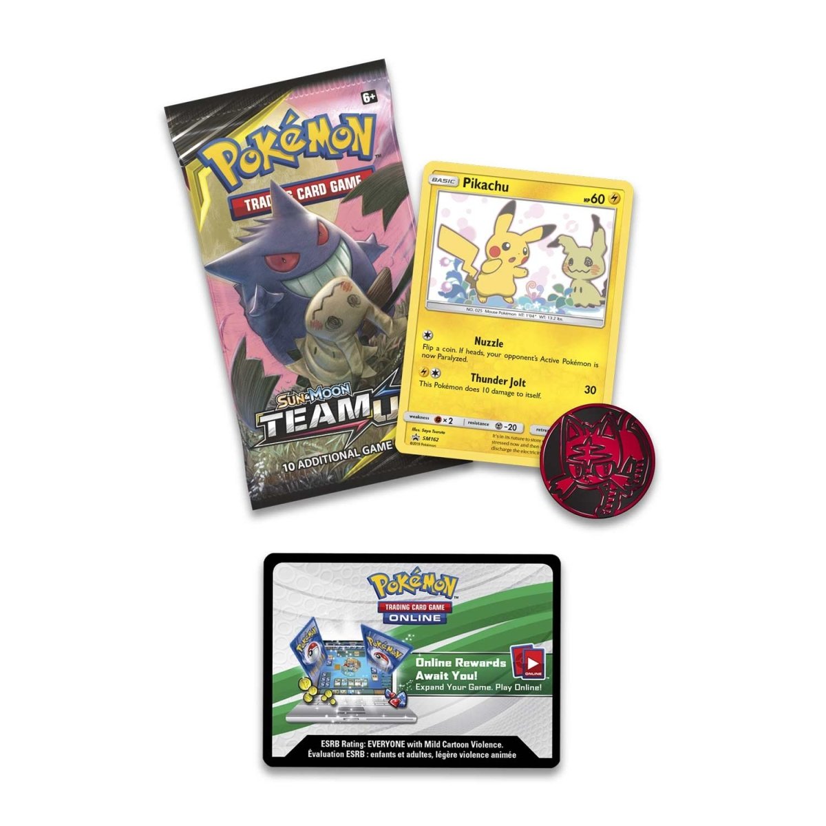 Sun & Moon Team Upプロモパック　ピカチュウ　英語版　未開封 Pokémon TCG: Sun & Moon-Team Up Booster Pack, Coin & Pikachu Promo