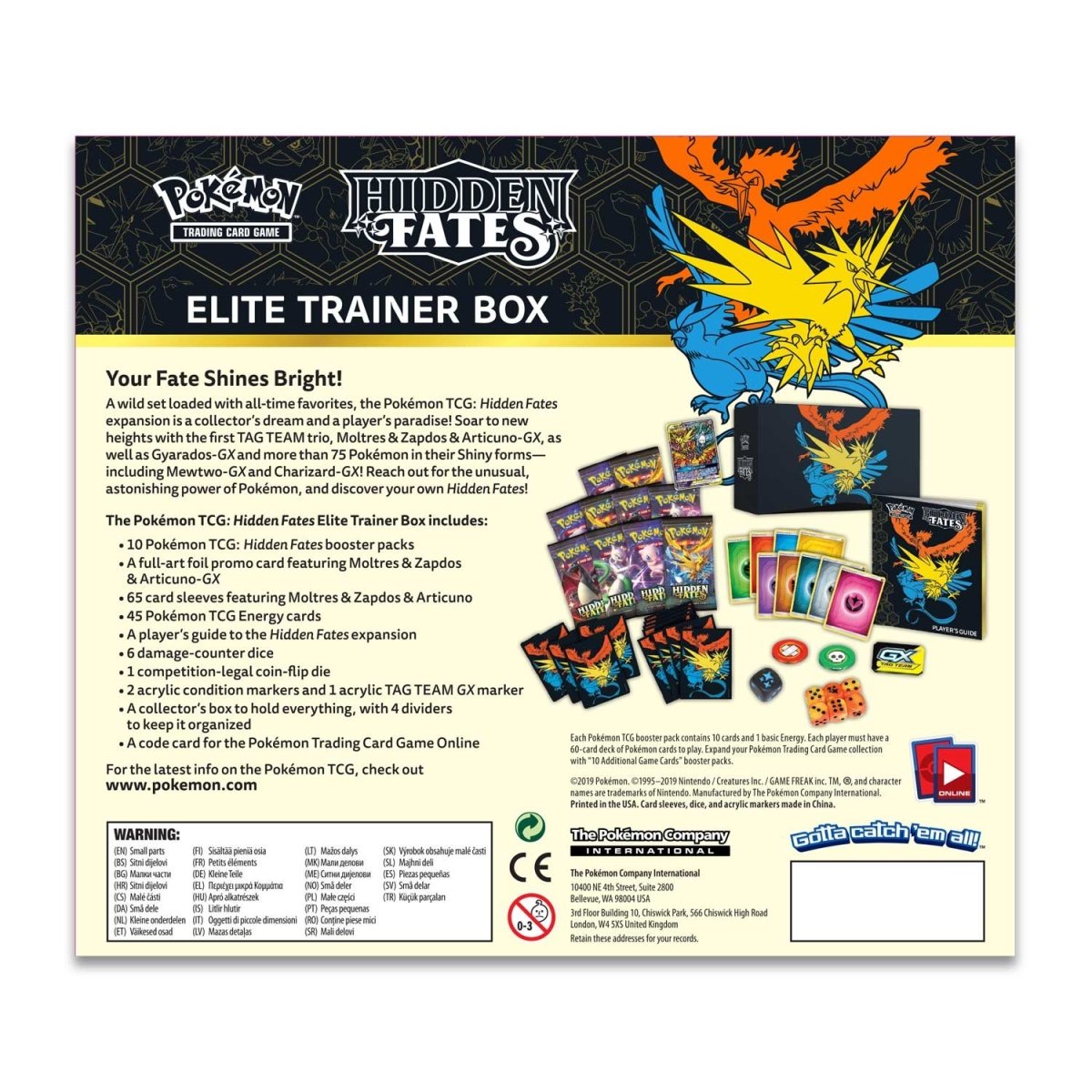 Pokémon TCG: Hidden Fates Elite Trainer Box | Pokémon Center
