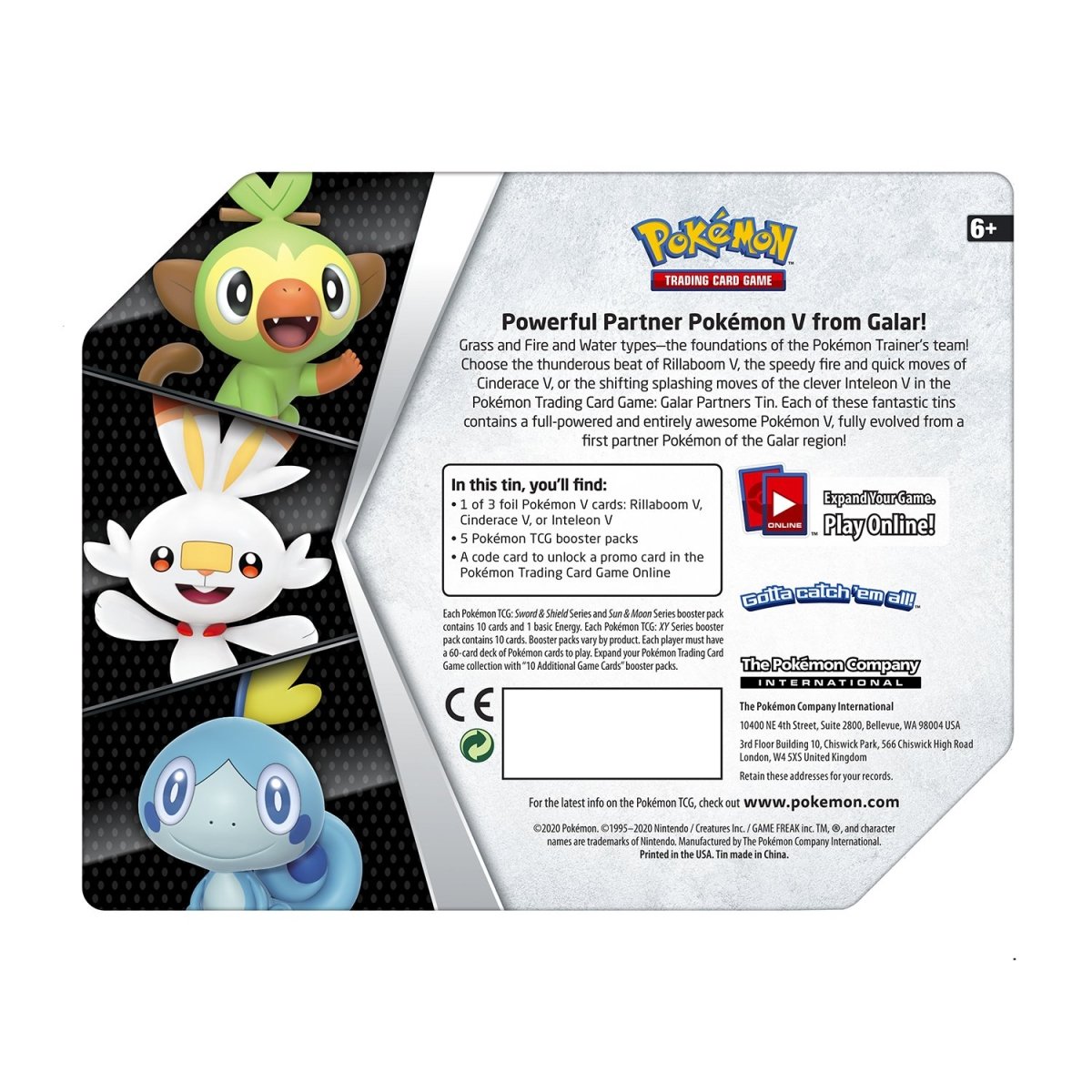 Pokmon TCG: Galar Partners Tin (Cinderace V) | Pokmon Center Official Site