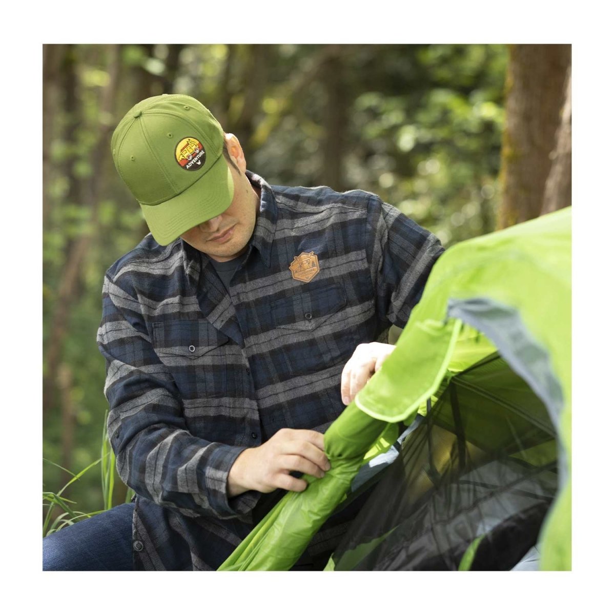 Outdoors with Pokémon Green Baseball Cap (One Size-Adult
