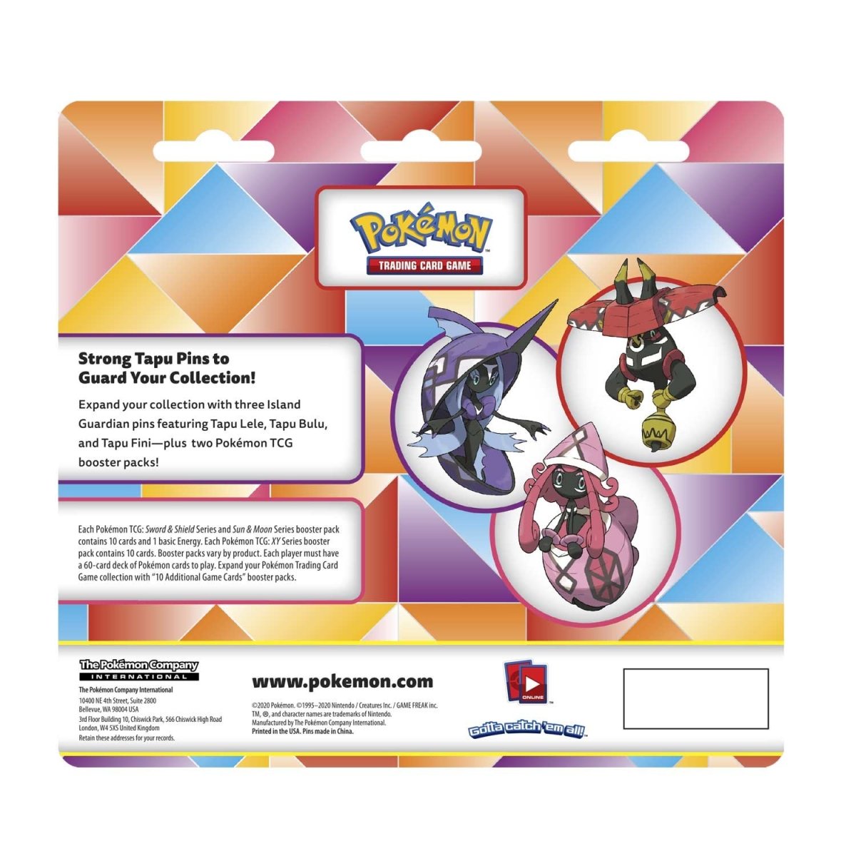 Pokémon TCG: 2 Booster Packs & 3 Island Guardian Collector's Pins