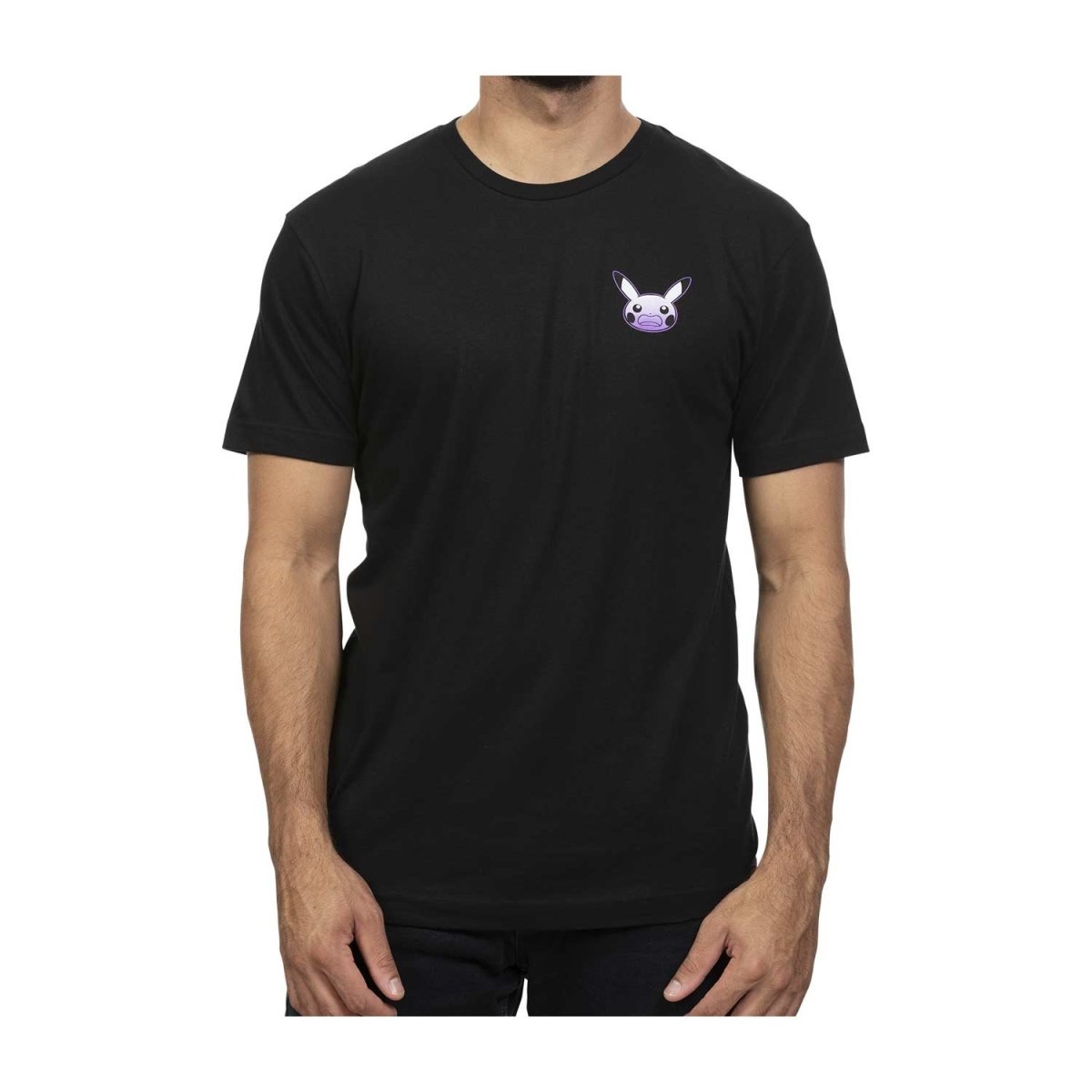 Startled Pikachu Black Relaxed Fit Crew Neck T-Shirt - Adult