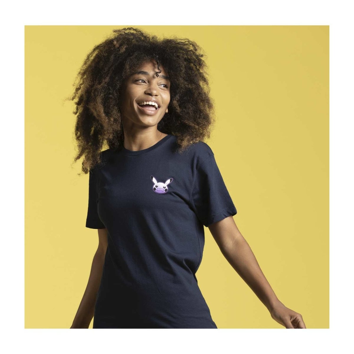 Startled Pikachu Navy Relaxed Fit Crew Neck T-Shirt - Adult