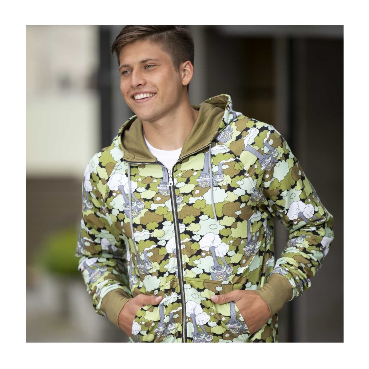 Galarian Weezing Camo French Terry Zip-Up Hoodie - Adult