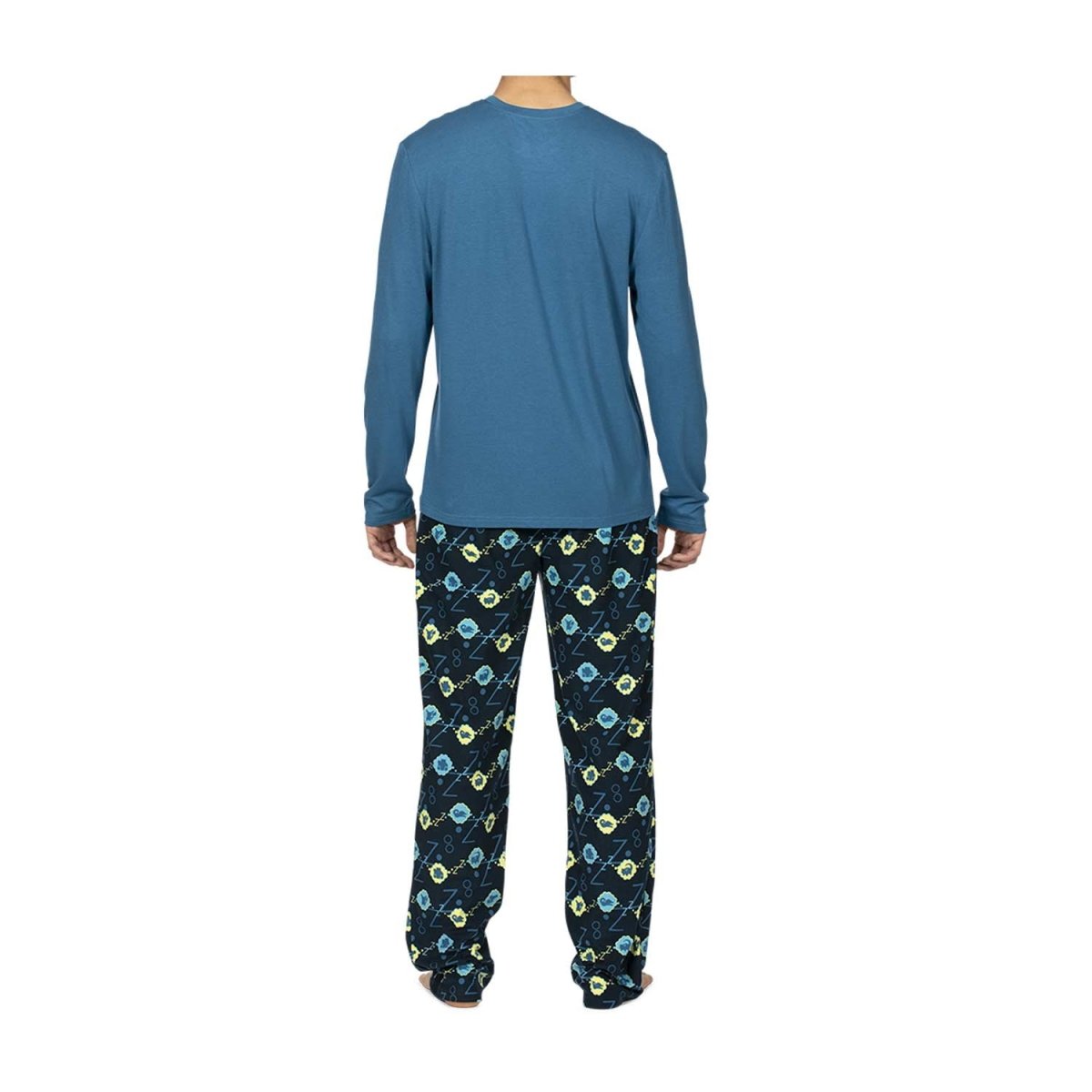Sleeping Snorlax Blue Long-Sleeve T-Shirt & Navy Microjersey Pants ...
