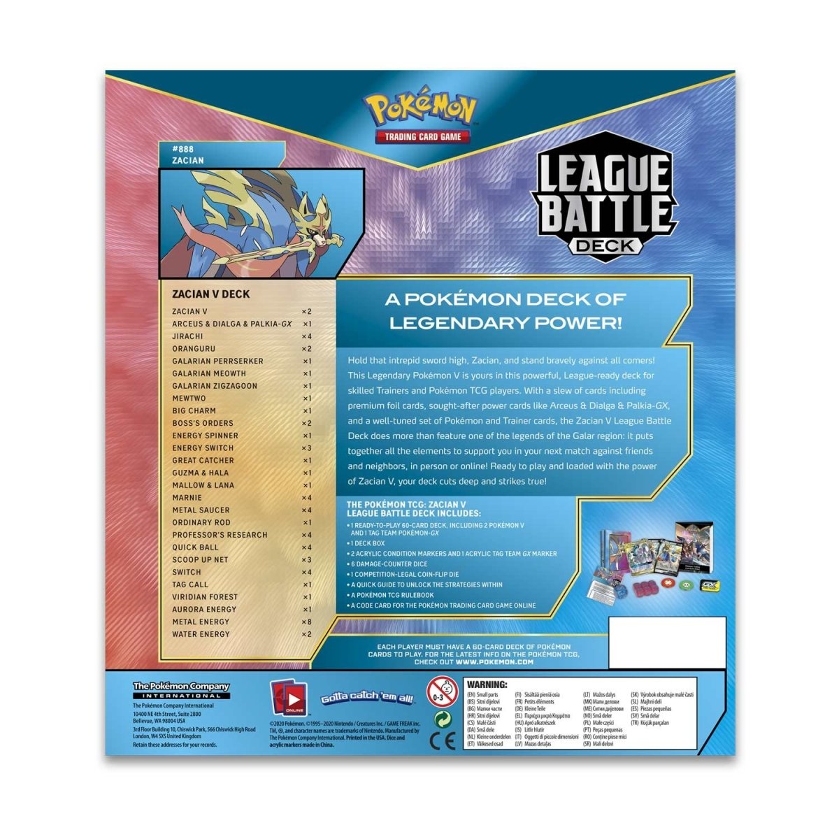 Pokmon TCG: Zacian V League Battle Deck