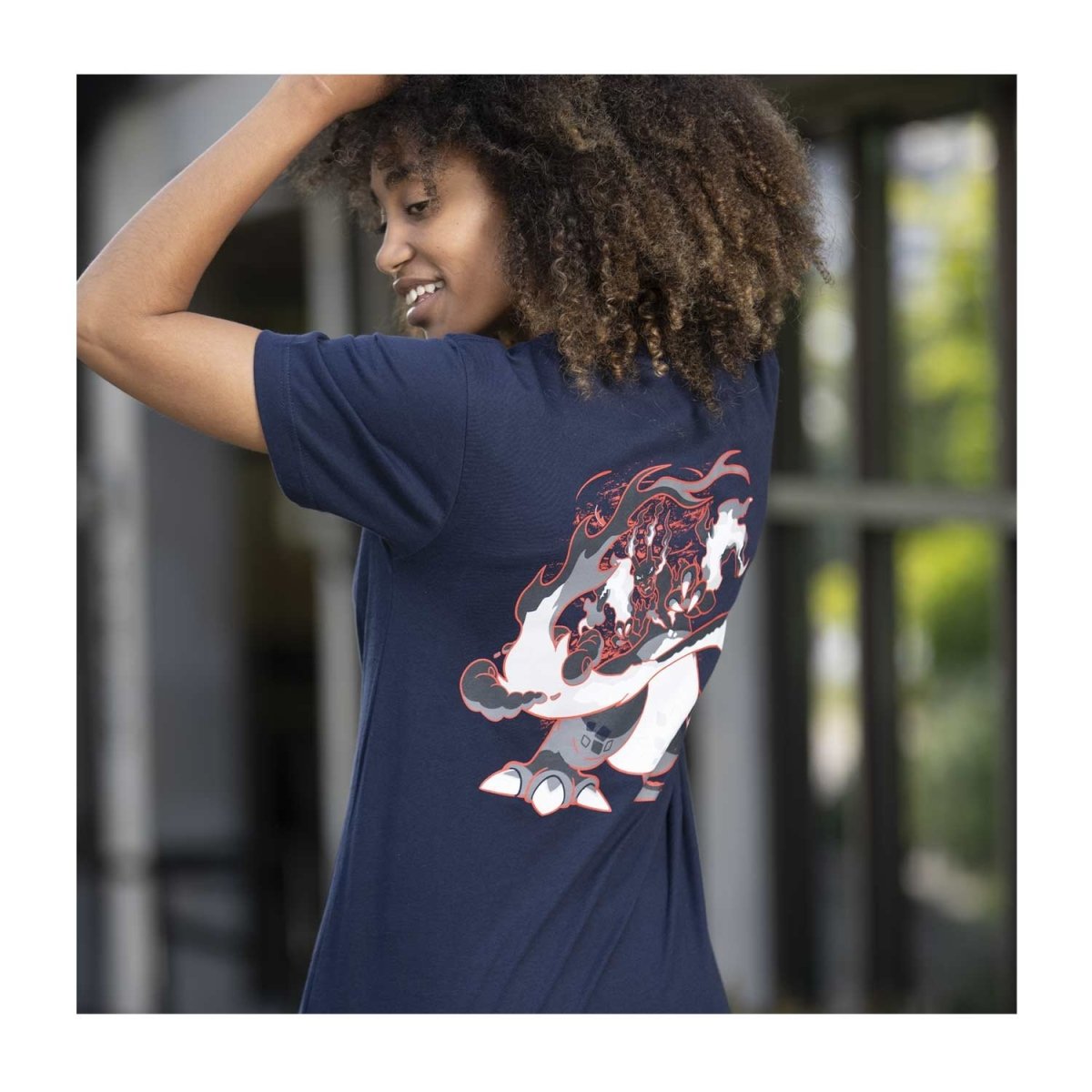 Gigantamax Charizard Navy Relaxed Fit Crew Neck T-Shirt - Adult