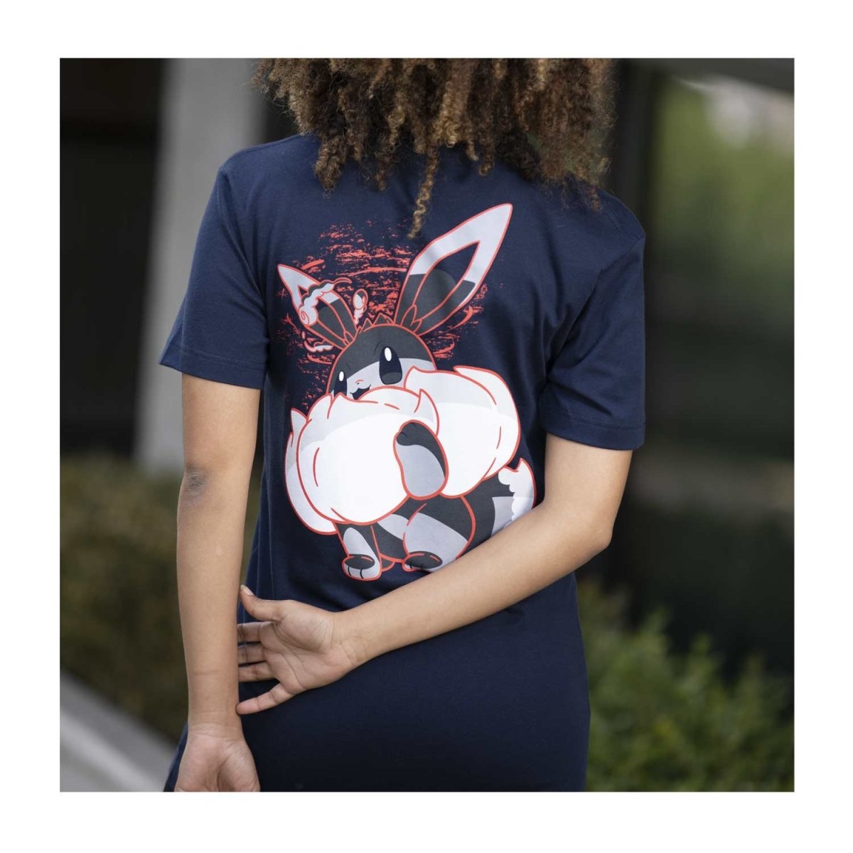 Gigantamax Eevee Navy Relaxed Fit Crew Neck T-Shirt - Adult