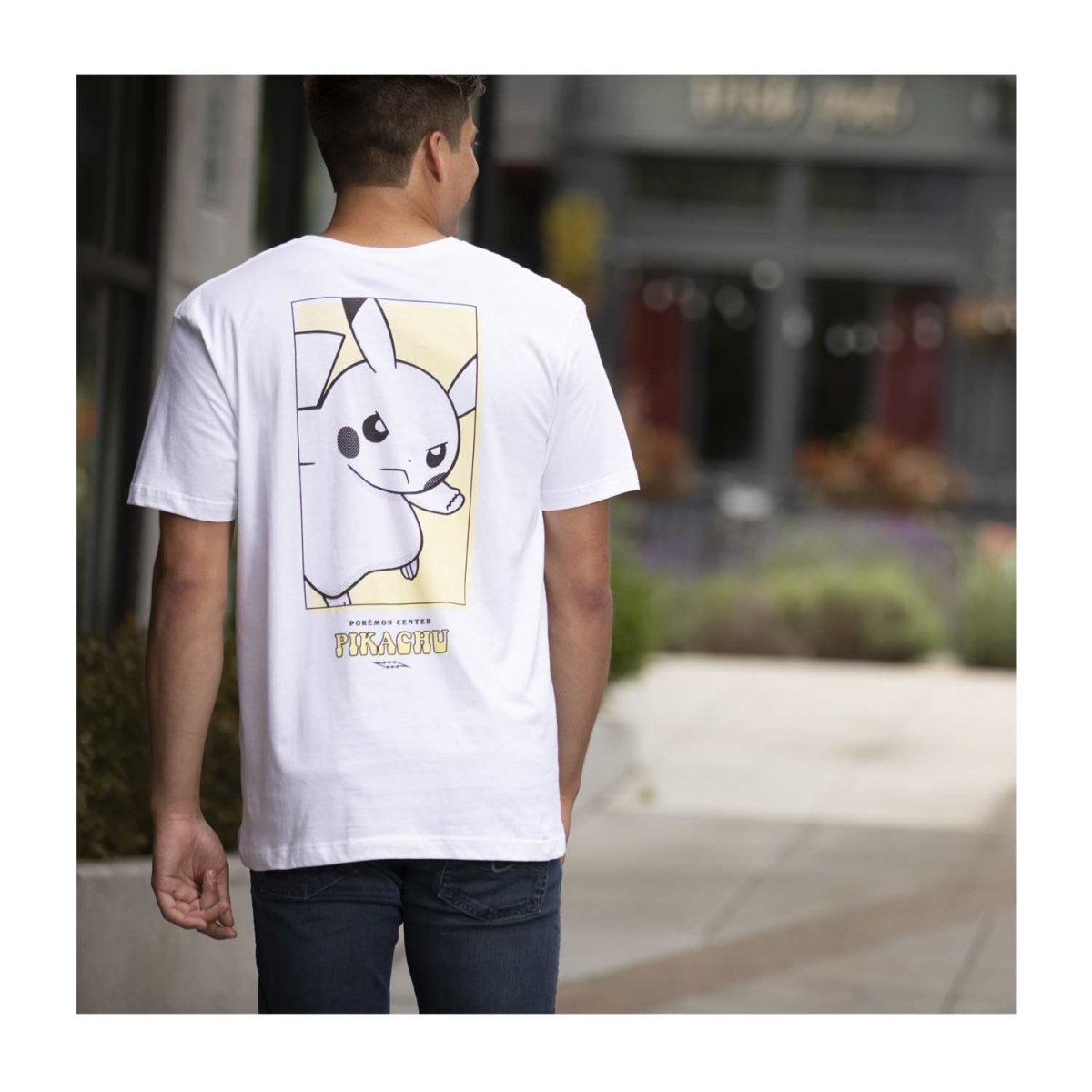 Pikachu Yellow & White Relaxed Fit Crew Neck T-Shirt - Adult