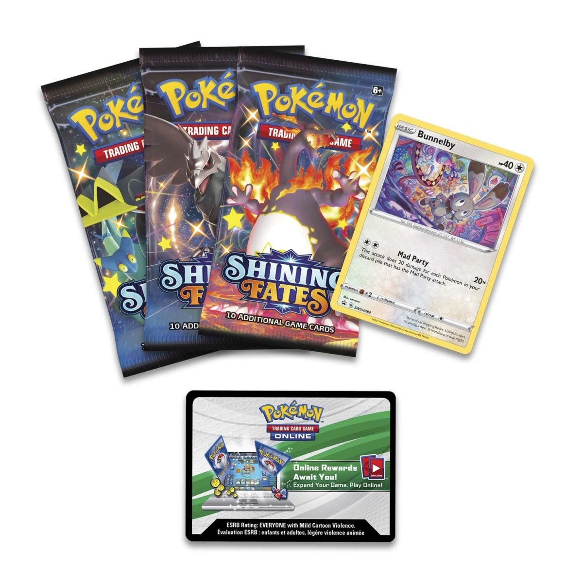 【英語版】Shining Fates ホルビー ピンコレクション Pokémon TCG: Shining Fates Mad Party Pin Collection (Bunnelby
