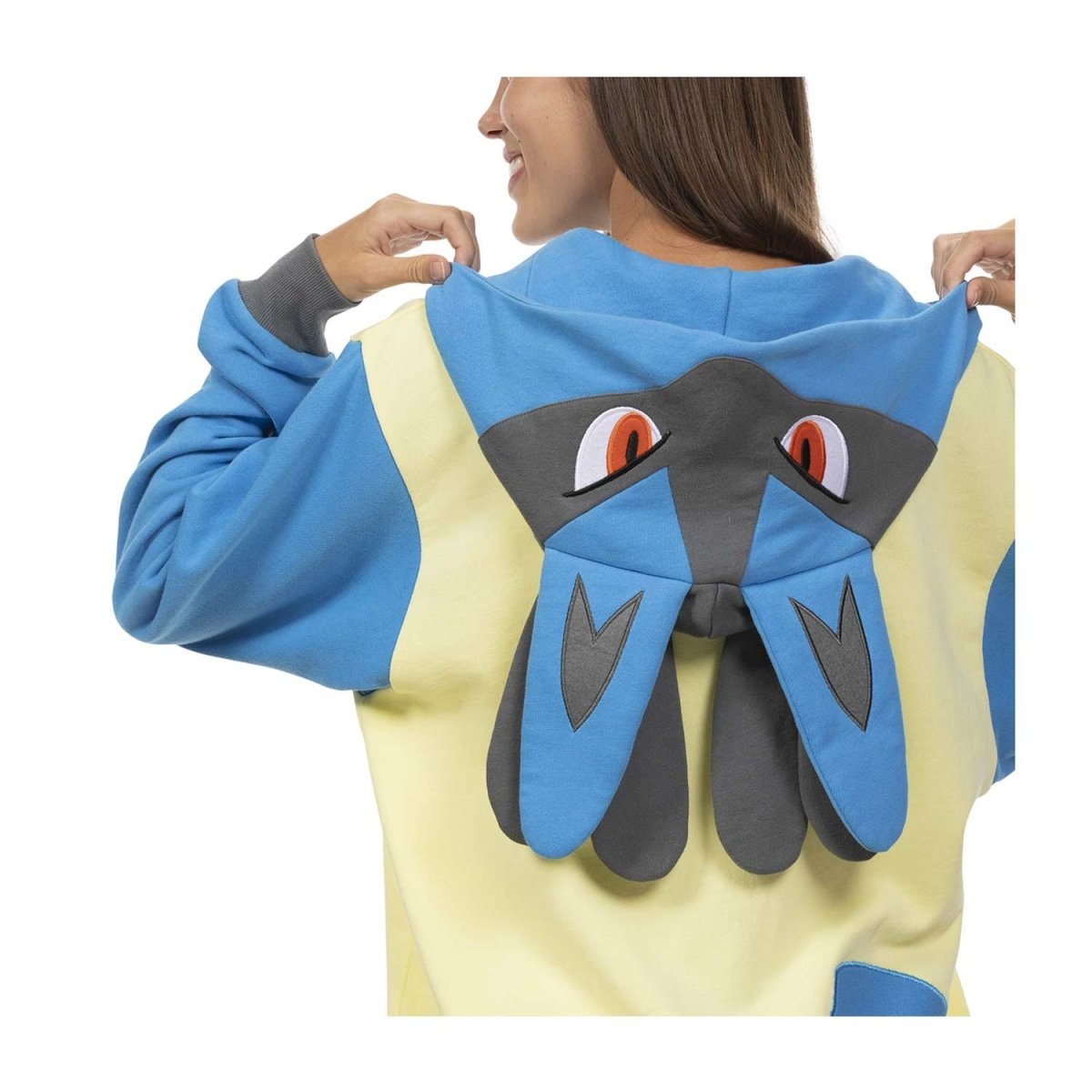 Lucario Themed French Terry Zip-Up Hoodie - Adult