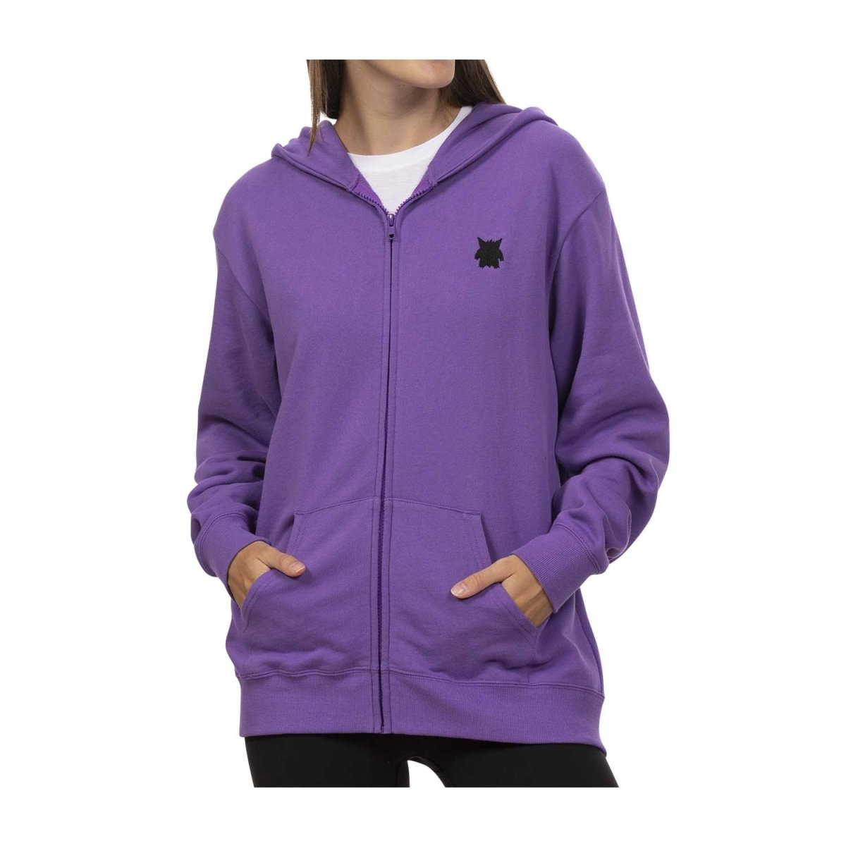 Gengar Themed French Terry Zip-Up Hoodie - Adult