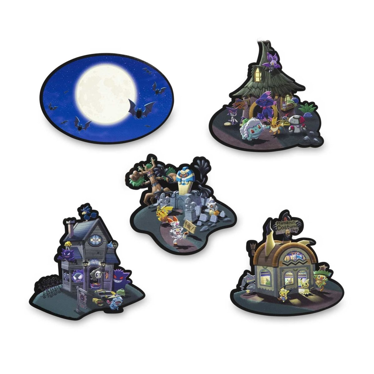 Haunted Pokémon Village Window Clings (5Pack) Pokémon Center
