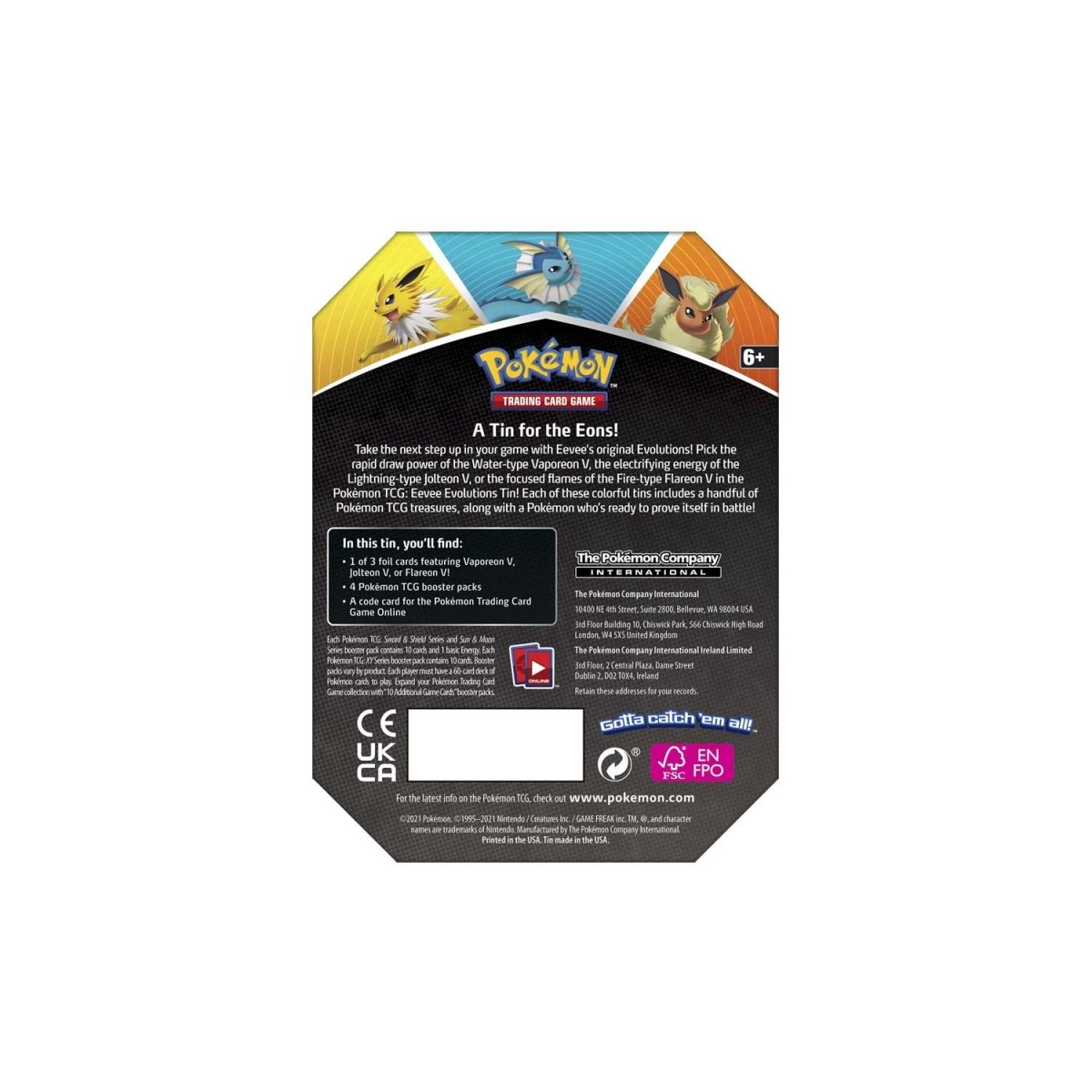 Eevee Evolutions Tin - Pokemon Card Center