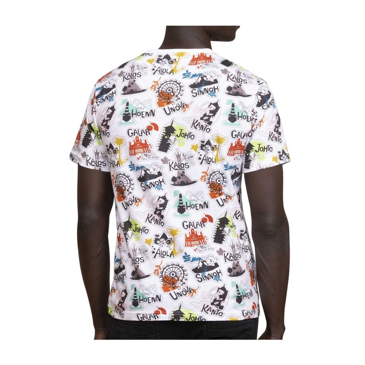 Pokémon Region Tour White Allover-Print T-Shirt - Adult | Pokémon