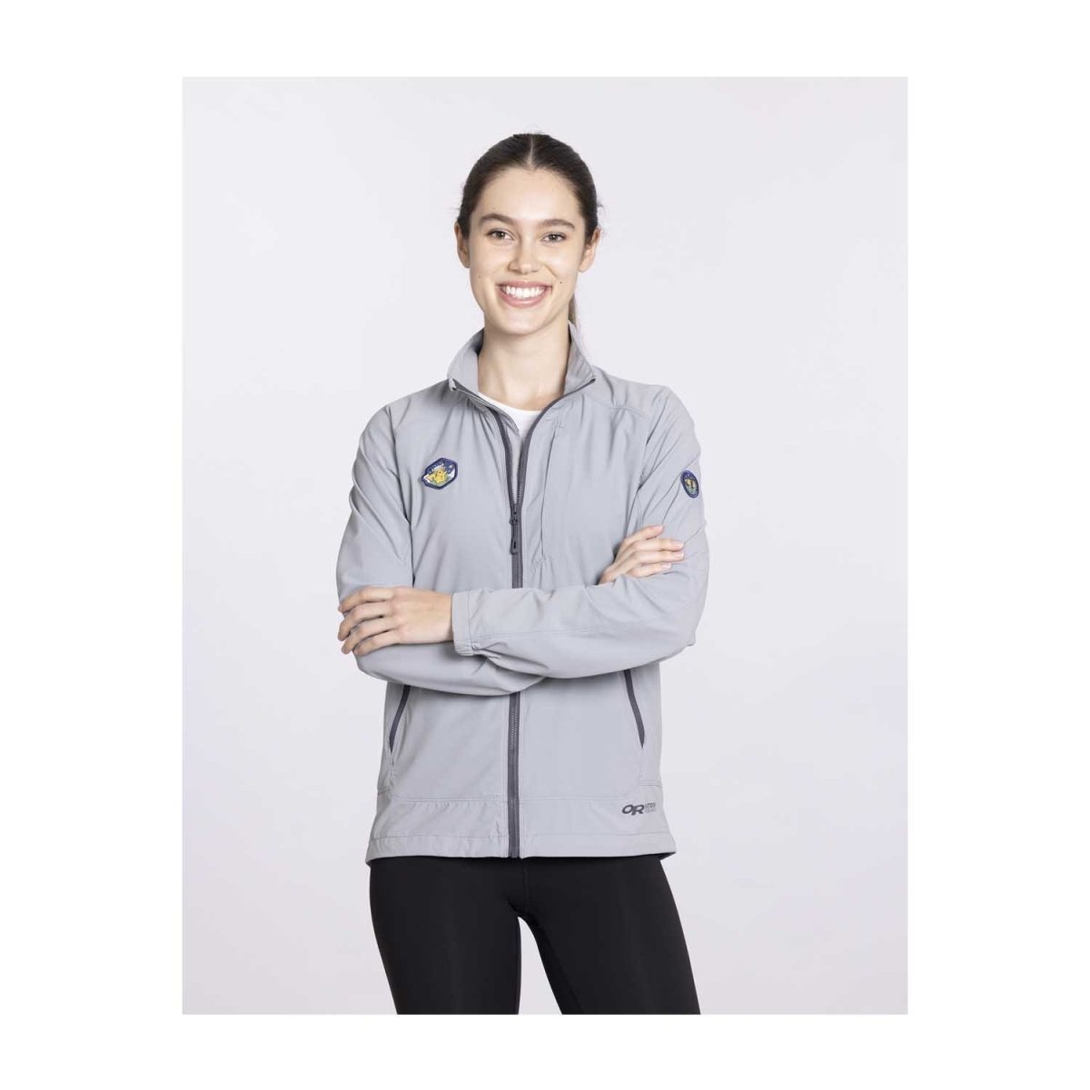 Outdoors with Pokémon Ferrosi Light Gray Lightweight Jacket