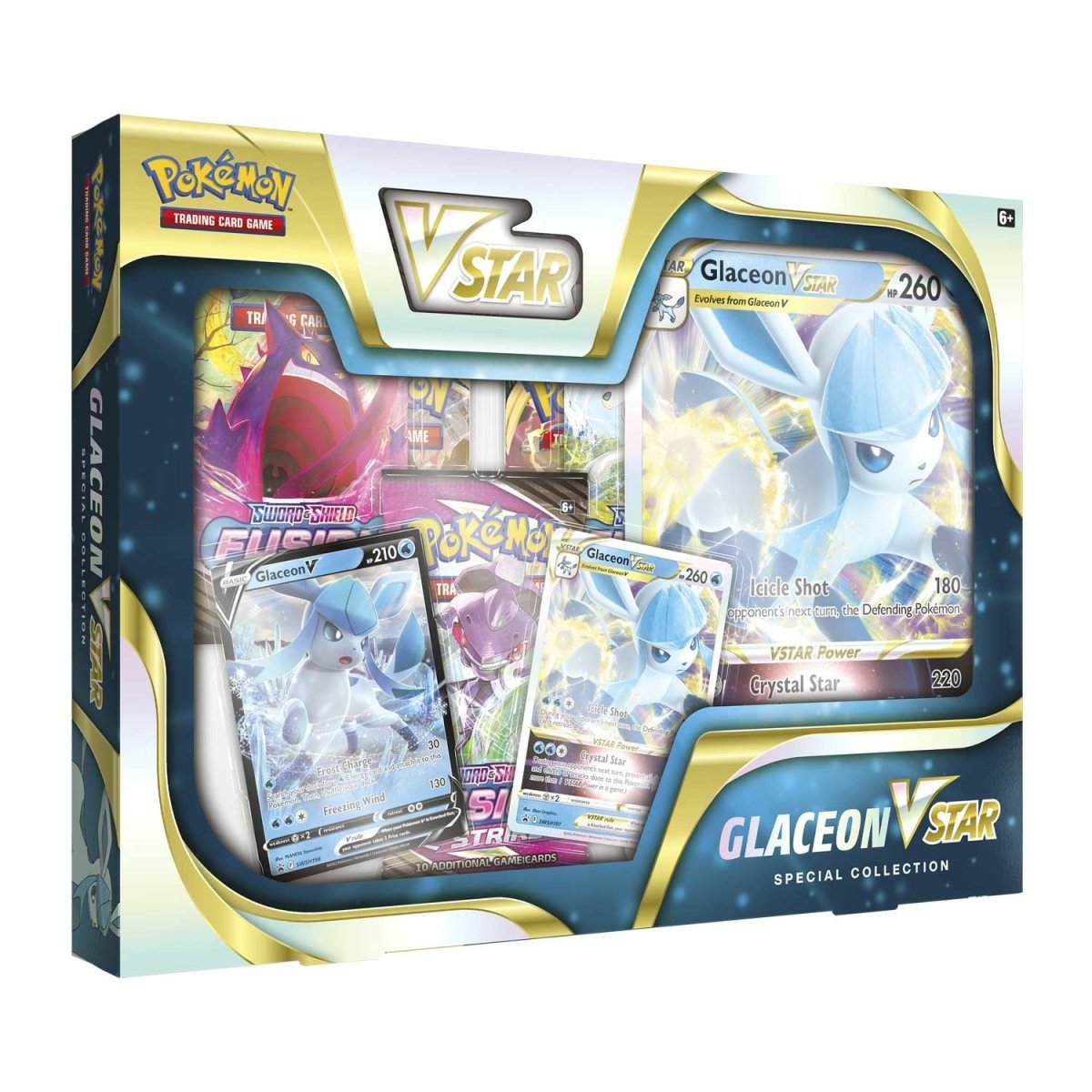 glaceon vstar pokemon card Graded (GG40/GG70) - Crown Zenith Galarian Gallery eight packs of Starbirth Pokmon TCG: Glaceon VSTAR Special