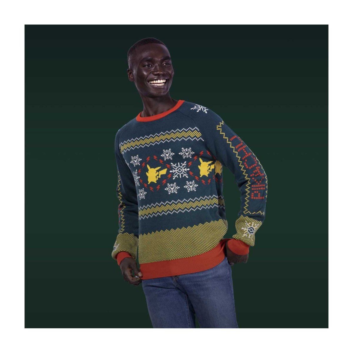 Pikachu Festive Winter Knit Sweater - Adult | Pokémon Center