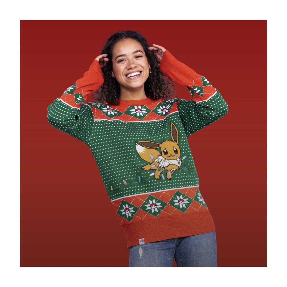 Eevee Holiday Lights Knit Sweater Adult